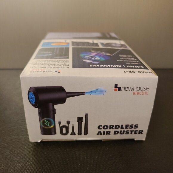 NEWHOUSE ELECTRIC CORDLESS COMPRESSED AIR DUSTER -RECHARGEABLE-3-SPEED-BLACK - Picture 5 of 11